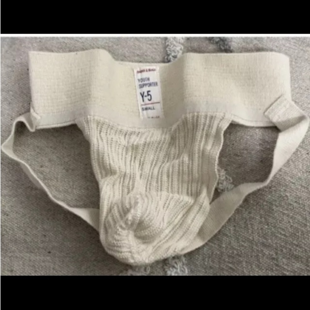 Vintage Bauer & Black Jockstrap Rubber Mesh Boys Men’s Supporter Waist 26”-32” S